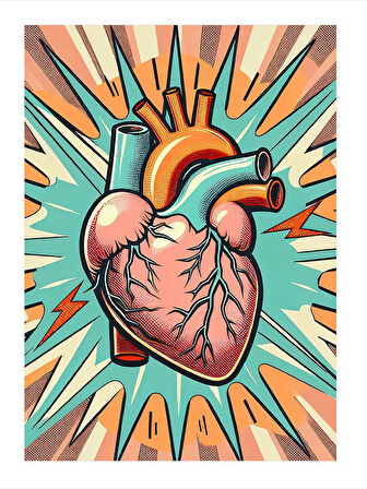 Kalbin Güçlü Ritmi Art Mdf Poster