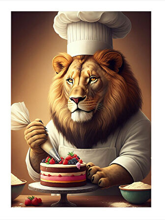 Aslan Ve Pasta Model Mdf tablo