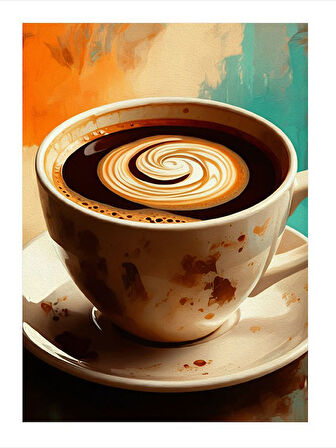 Sanatsal Kahve Dalgaları Dekoratif Mdf Tablo