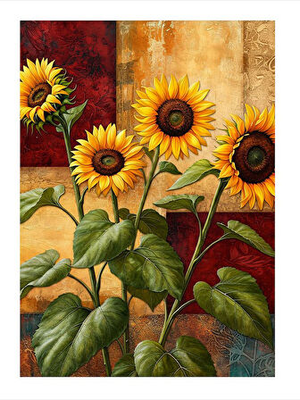 Günebakan Çiçekleri Ve Güzellik Tasarım Ahşap Tablo