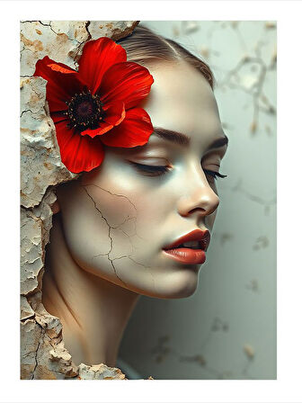 Gelincik Ve Portre Mdf poster