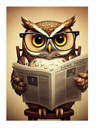 Bilge Baykuşun Haberleri Dekoratif Mdf Tablo