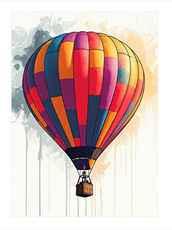 Gökyüzündeki Renkli Balon Art Mdf Poster