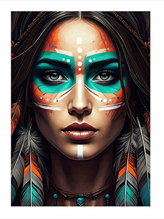 Kabile Sanatı Portresi Tasarım Mdf Tablo