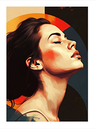 Huzurlu Yüz Ve Işık Desenli Ahşap Tablo