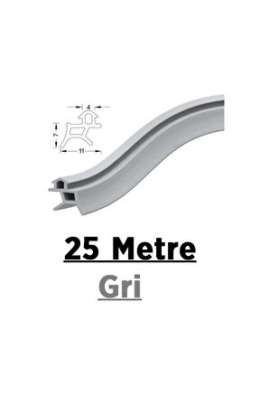 PVC kapı ve pencere fitili 25 metre gri