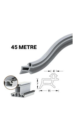 PVC kapı ve pencere fitili 45 metre gri