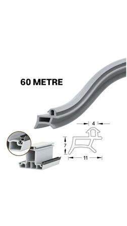 PVC kapı ve pencere fitili 60 metre gri