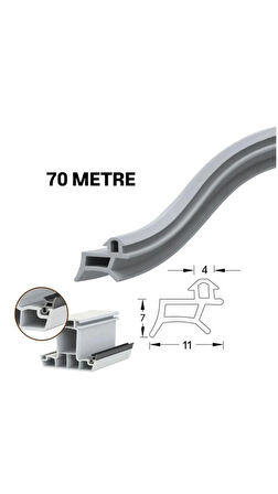PVC kapı ve pencere fitili 70 metre gri