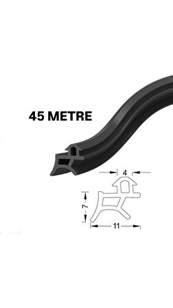 PVC kapı ve pencere fitili 45 metre siyah