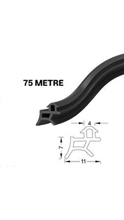 PVC kapı ve pencere fitili 75 metre siyah