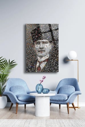 Atatürk Cam Tablo Portre Cam Tablo Duvar Dekoru Atatürk Portresi Kırılmaz Cam Solmaz Baskı 009