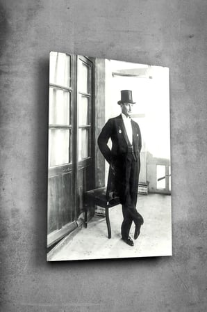 Atatürk Cam Tablo Portre Cam Tablo Duvar Dekoru Atatürk Portresi Kırılmaz Cam Solmaz Baskı 035