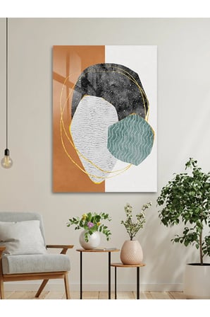 Sakin Evren – Modern Ev Dekoru Soyut Cam Tablo - Modern Tarz Ev Dekorasyonu