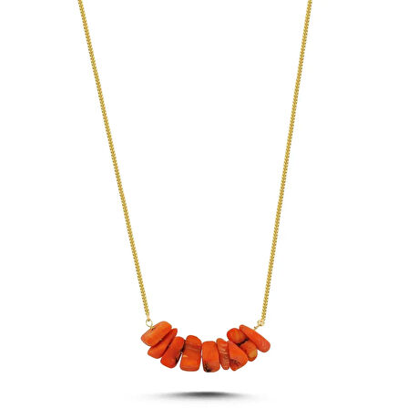 Mercan Doğal Taş Kolye