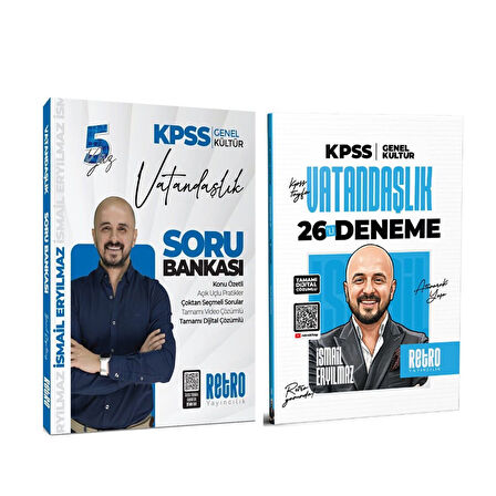 Retro Yayıncılık KPSS Genel Kültür Vatandaşlık Soru Bankası ve Deneme Seti 2 Kitap