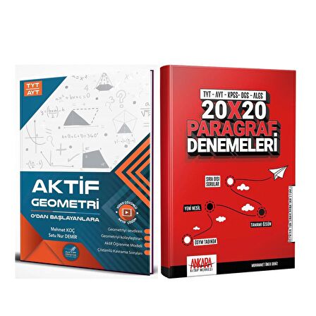 Aktif TYT AYT Geometri 0 dan Başlayanlara ve AKM Paragraf Deneme Seti 2 Kitap
