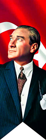 ATATÜRK BASKILI KIRLANGIÇ BAYRAK 50*150