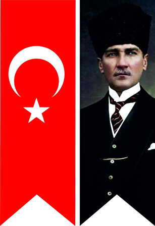 TÜRK BAYRAĞI VE ATATÜRK BASKILI KIRLANGIÇ BAYRAK TAKIM 50*150