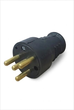 Sadece Trifaze 3 Faz 1 Nötr 380/415V Max.5750W 25A Gerilime ve Isıya Dayanıklı Bakır ve Kauçuk Erkek Fiş