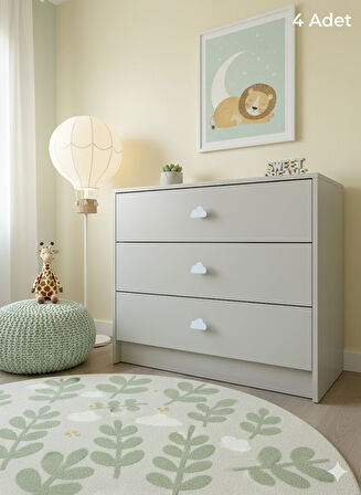 Bulut Emaye Beyaz Mobilya Kulpu 4 Adet