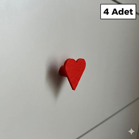 Kalp Mobilya Kulpu 4 Adet