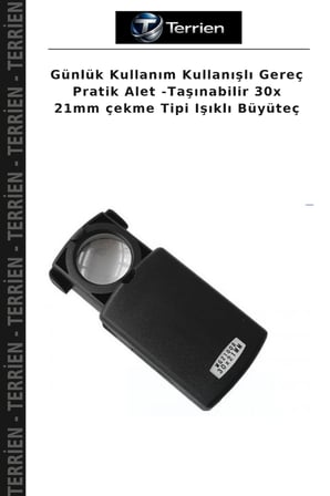 Günlük Kullanım Kullanışlı Gereç Pratik Alet -Taşınabilir 30x 21mm çekme Tipi Işıklı Büyüteç