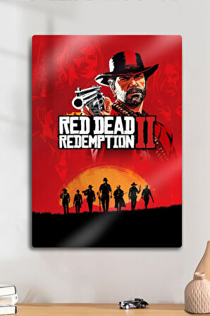 Metal Baskı Parlak Duvar Tablosu - RDR2 - Red Dead Redemption 2