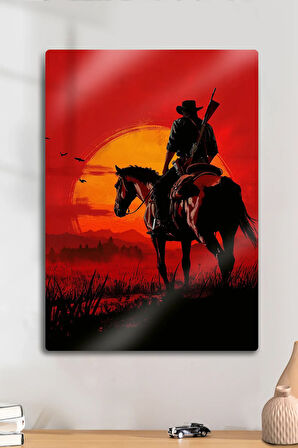 Metal Baskı Parlak Duvar Tablosu - RDR2 - Red Dead Redemption 2