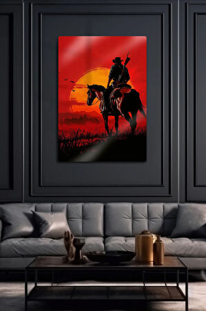 Metal Baskı Parlak Duvar Tablosu - RDR2 - Red Dead Redemption 2