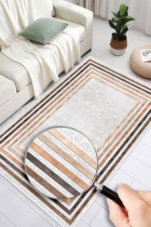 Modern Dijital Baskılı Halı Makinede Yıkanabilir Kaymaz Taban Oturma Odası Salon ve Yolluk halı