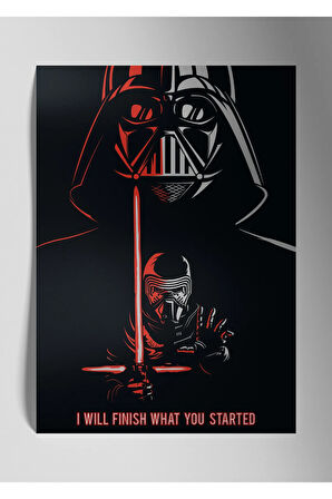 Metal Baskı Parlak Duvar Tablosu - Star Wars Darth Vader