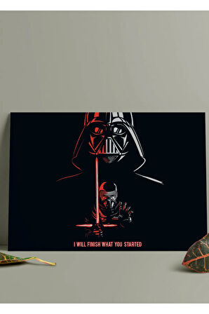 Metal Baskı Parlak Duvar Tablosu - Star Wars Darth Vader