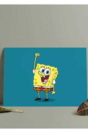Metal Baskı Parlak Duvar Tablosu - SüngerBob - SpongeBob