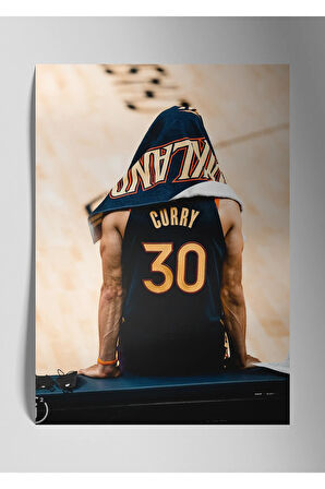 Metal Baskı Parlak Duvar Tablosu - Stephen Curry NBA