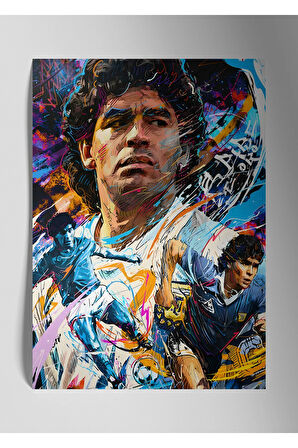 Metal Baskı Parlak Duvar Tablosu - Diego Maradona