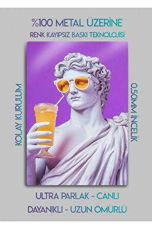 Mitolojik Yunan Tanrısı Limonata - Sanatsal Metal Tablo