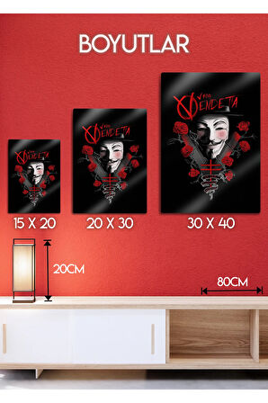 V for Vendetta - Metal Baskı Dekoratif Tablo