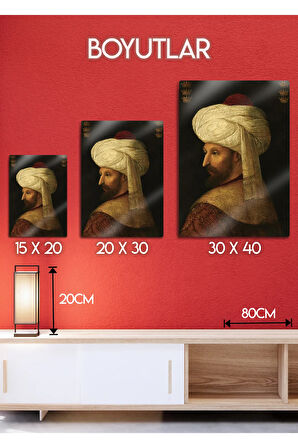 Fatih Sultan Mehmet Han, FSM - Parlak Metal Baskı Tablo