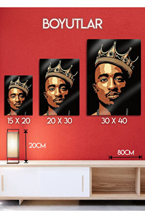 2Pac Shakur Rap - Parlak Metal Baskı Tablo