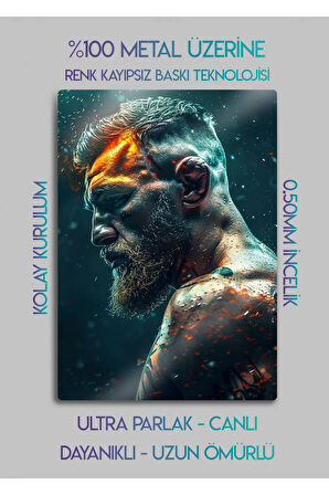 Conor McGregor, UFC - Parlak Metal Baskı Tablo