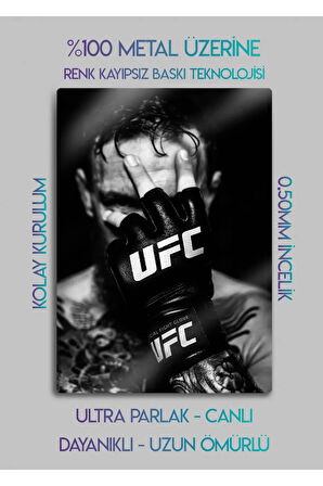 Conor McGregor, UFC - Parlak Metal Baskı Tablo