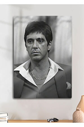Scarface, Yaralı Yüz, Al Pacino - Metal Baskı Parlak Tablo