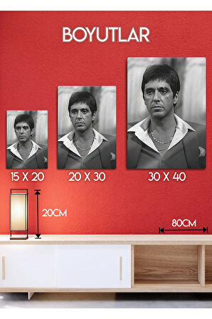 Scarface, Yaralı Yüz, Al Pacino - Metal Baskı Parlak Tablo