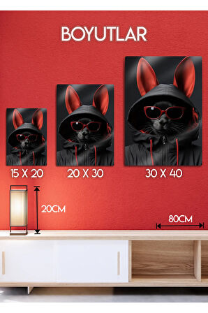 Tavşan Stilist Rabbit - Parlak Metal Tablo