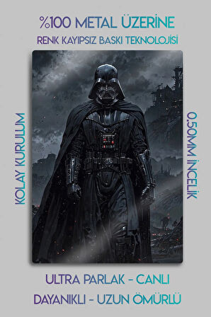 Metal Baskı Parlak Duvar Tablosu - Darth Vader, Yıldız Savaşları, Starwars