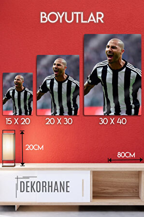 Metal Baskı, Ricardo Quaresma B.JK Bessiktas - Parlak Dekoratif Sporcu Duvar Tablosu