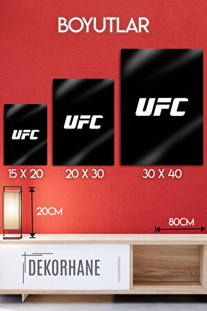 Metal Baskı, UFC Yazılı MMA Tablo, Dekoratif