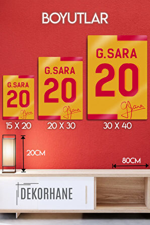 Metal Baskı - İmzalı G.Sara, Sarı Kırmızı Taraftar, Dekoratif Tablo