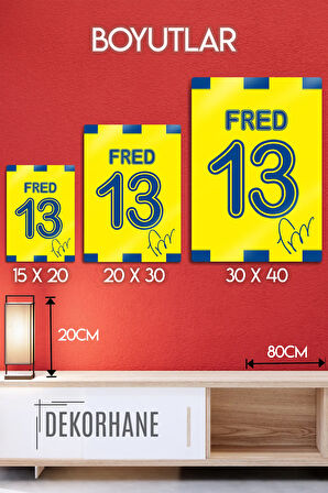 Metal Baskı - İmzalı Fred, Sarı Lacivert Taraftar, Dekoratif Tablo